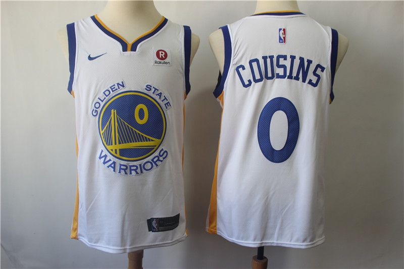 Men Golden State Warriors #0 Cousins White Game Nike NBA Jerseys